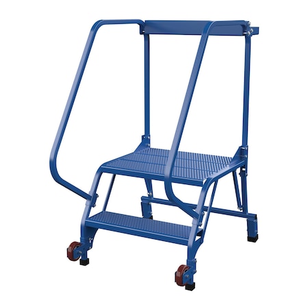 Vestil 50 H Steel Tip N Roll Straddle, Perf, 2 Step, 58 deg., 2 Steps LAD-TRS-60-2-P